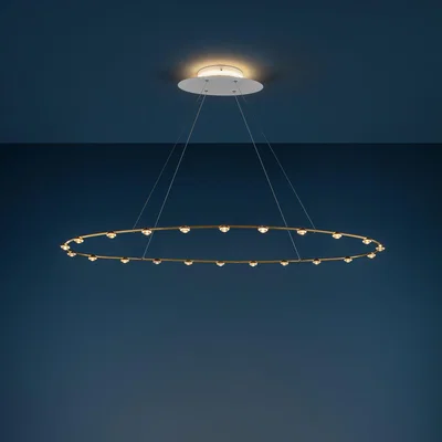 Made in Design Petites Lentilles Pendant - / LED - 120 x 60 cm by Catellani & Smith Gold/Metal