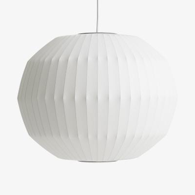 Made in Design Bubble Angled Sphere Pendant textile white / Medium - Ø 49.5 x H 38.5 cm - Hay