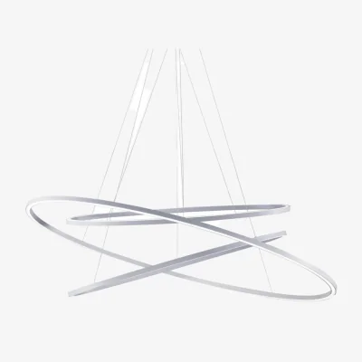 Made in Design Ellisse Triple LED Pendant silver metal / 135 x 70 cm - Upwards & downwards light - Nemo