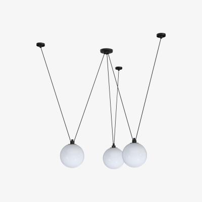 Made in Design Acrobate N°325 Pendant - / Lampes Gras - 3 glass shades Ø 25 cm by DCW éditions White
