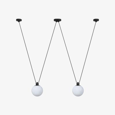 Made in Design Acrobate N°324 Pendant - / Lampes Gras - 2 glass shades Ø 17 cm by DCW éditions White