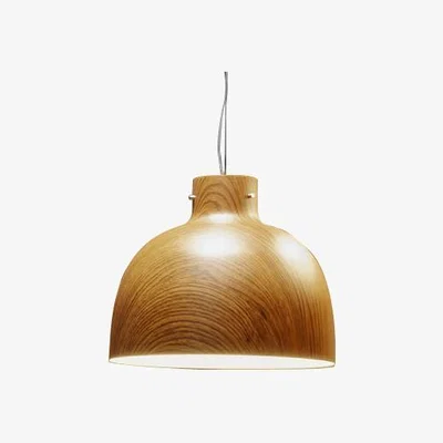 Made in Design Bellissima Wood Pendant - / Ø 50 cm - Wood-effect plastic by Kartell Brown