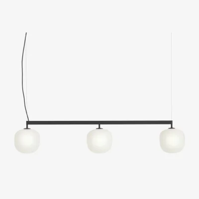 Made in Design Rime Rail Pendant glass black / L 110 cm - Muuto