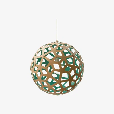 Made in Design Coral Pendant - / Ø 60 cm - Bicoloured by David Trubridge Green/Natural wood