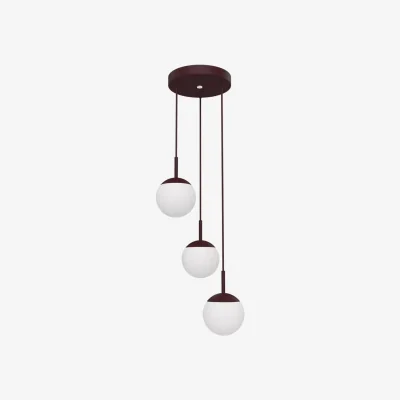 Made in Design Mooon! Triple LED Pendant metal glass purple / Glass sphere - Bluetooth - Ø 15 cm - Fermob