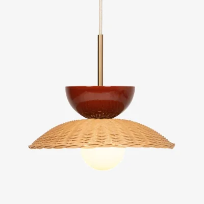 Made in Design Arvin Pendant cane & fibres red / Rattan - Vincent Sheppard