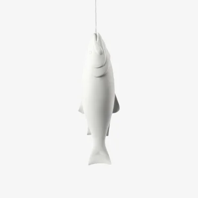 Made in Design Mykiss Fish Pendant ceramic white / H 57 cm - Pols Potten
