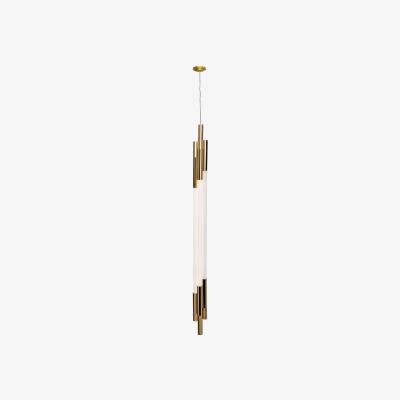 Made in Design ORG Vertical Small Pendant - / LED - H 130 cm / Glass by DCW éditions White