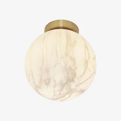 Made in Design Carrara Small Ceiling light - / Ø 22 cm - Marble effect glass by It's about Romi White/Gold
