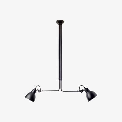 Made in Design N°314 Double Ceiling light - / 2 telescopic arms - L 86 to 150 cm by DCW éditions Black