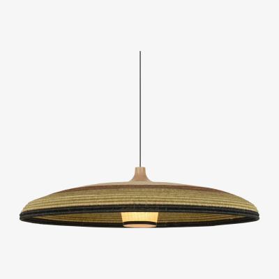 Made in Design Grass XL Pendant - / Ø 100 x H 24 cm - Hand-braided abaca by Forestier Multicoloured/Green