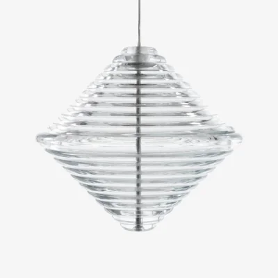 Made in Design Press LED Pendant glass transparent / Cone - Ø 34 x H 30.2 cm - Tom Dixon