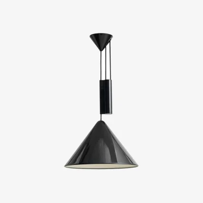 Made in Design Compass Pendant metal black / Adjustable height with counterweight - Ø 43 cm - Hay