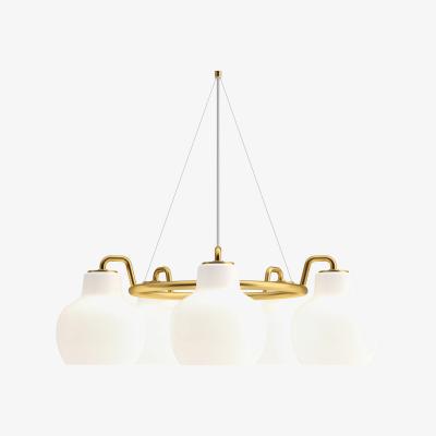 Made in Design VL Ring Crown Pendant - / 5 lampshades - Ø 69 cm by Louis Poulsen White/Gold/Metal