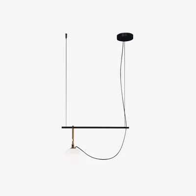 Made in Design nh S1 Pendant - / Blown glass & brass by Artemide Black/Gold