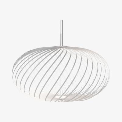 Made in Design Spring Medium LED Pendant - / Ø 79 x H 45 cm - Adjustable steel strips by Tom Dixon White
