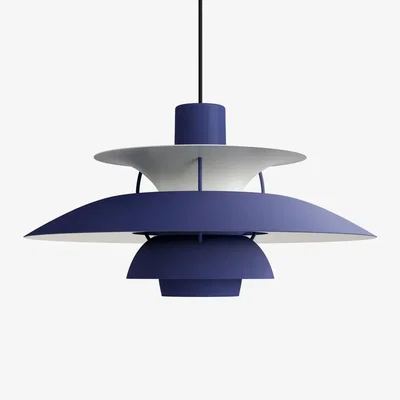 Made in Design PH 5 Pendant metal blue / Ø 50 cm - Poul Henningsen, 1959 - Louis Poulsen