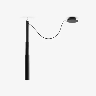 Made in Design Micro Telescopic Pendant - / Telescopic tubes - H 94/165 cm by Pallucco Black