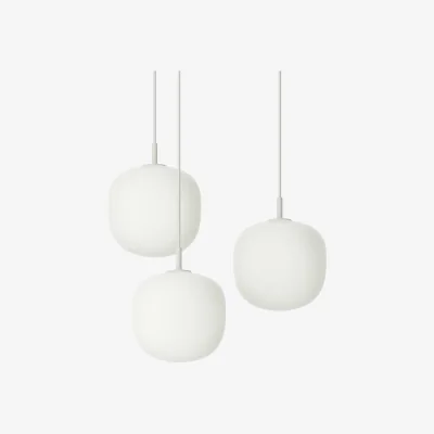 Made in Design Rime Pendant glass white / 3 globes - Ø 18 cm - Muuto