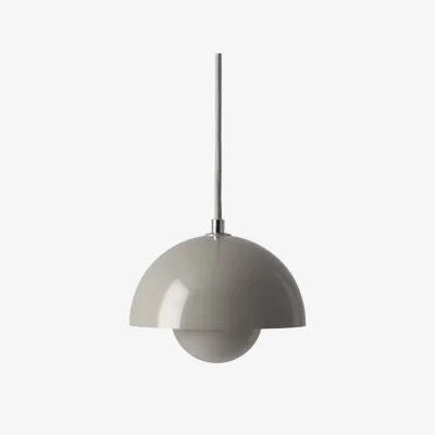 Made in Design Flowerpot VP10 Pendant metal grey / Ø16 cm - By Verner Panton, 1969 - &tradition