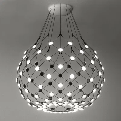 Made in Design Mesh LED Large Pendant - LED - Ø 100 x H 90 cm by Luceplan Black