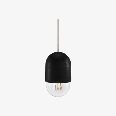 Made in Design Luce Medium Pendant - / Oak - Ø 10 x H 18 cm by Hartô Black