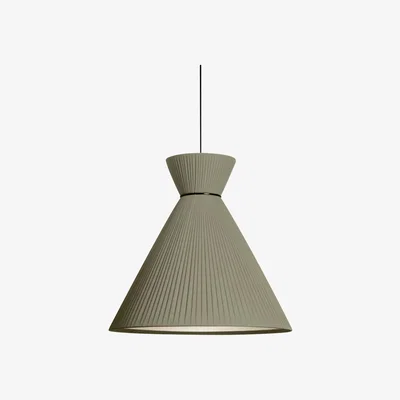 Made in Design Mandarina Pendant - / Pleated fabric - Ø 43 x H 43 cm by Carpyen Green