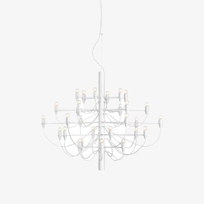 Made in Design Pendant 2097 metal / 30 Transparent Bulbs INCLUDED - Ø 88 cm/ Gino Sarfatti, 1958 - Flos