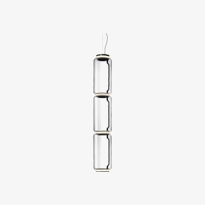 Made in Design Noctambule Cylindre Pendant - / LED - Ø 25 x H 139 cm by Flos Transparent