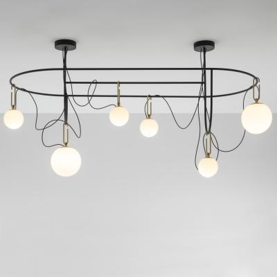 Made in Design nh S5 Elliptic Pendant - / 6 mobile globes - 169 x 93 cm x H 97 cm by Artemide White/Black