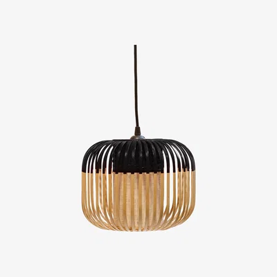 Made in Design Bamboo Light XS Pendant - H 20 x Ø 27 cm by Forestier Black/Natural wood