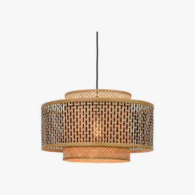 Made in Design Bhutan Large Pendant - / Bamboo - Ø 50 x H 30 cm by GOOD&MOJO Natural wood