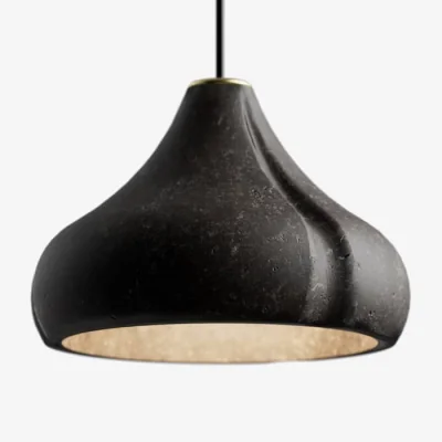 Made in Design Eolie - Alicudi Pendant stone black / Recycled Lava stone - Foscarini