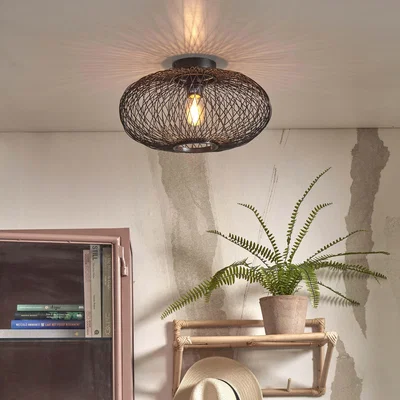 Made in Design Cango Ceiling light cane & fibres wood black black bamboo / Ø 40 cm - GOOD&MOJO
