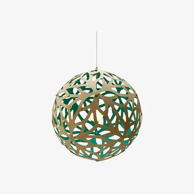 Made in Design Floral Pendant - Ø 60 cm - Bicoloured by David Trubridge Green/Natural wood