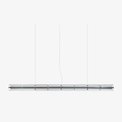 Made in Design Luce Cilindrica S1 Pendant glass transparent / L 167 cm - Flos