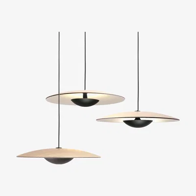 Made in Design Ginger Triple Pendant - 3 lampshades - Wood by Marset Black/Natural wood
