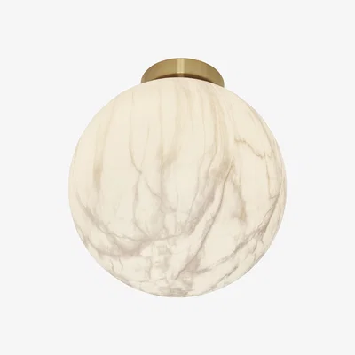 Made in Design Carrara Large Ceiling light - / Ø 28 cm - Marble effect glass by It's about Romi White/Gold