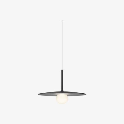 Made in Design Tempo Disque Small Pendant - / LED - Ø 25 cm by Vibia Grey/Black
