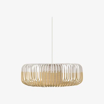 Made in Design Bamboo XL Pendant - / Ø 60 cm by Forestier White/Natural wood