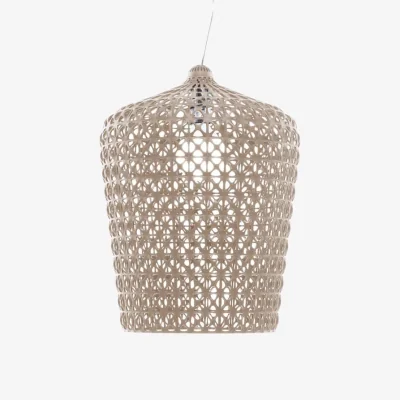 Made in Design Kabuki Pendant plastic material beige / Ø 50 x H 63 cm - Kartell