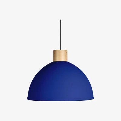 Made in Design Olot Pendant - / Ø 58.5 cm - Metal & wood by EASY LIGHT by Carpyen  Blue