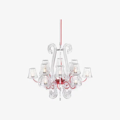 Made in Design RockCoco 12.0 Pendant - Ø 78 cm - 12 included bulbs by Fatboy Red/Transparent