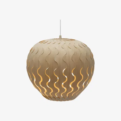 Made in Design Belle Pendant - Large - Ø 50 cm by David Trubridge Natural wood