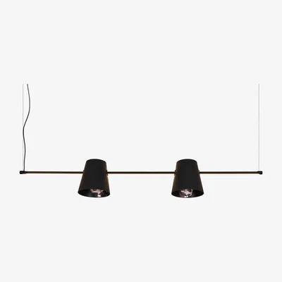 Made in Design Cupido LED Pendant - / L 149 cm - 2 lampshades by Karman Black