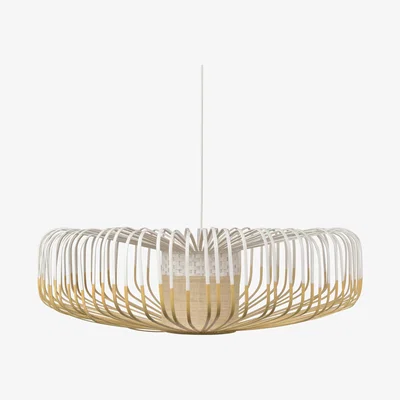 Made in Design Bamboo Up XXL Pendant - / Ø 80 cm by Forestier White/Natural wood