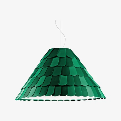 Made in Design Roofer Pendant - Suspension - Conical lampshade by Fabbian Green