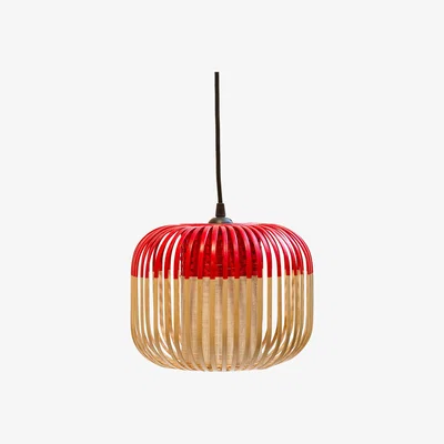 Made in Design Bamboo Light XS Pendant - H 20 x Ø 27 cm by Forestier Red/Natural wood