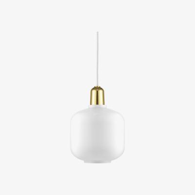 Made in Design Amp Small Pendant - / Ø 14 x H 17 cm - Glass & brass by Normann Copenhagen White/Gold