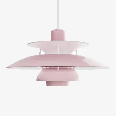 Made in Design PH 5 Opal Pendant plastic material pink / Ø 32 cm - 1958 Reissue - Louis Poulsen